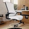 Flash Furniture Kelista Mid-Back White Mesh Ergonomic Drafting Chair with Adjustable Foot Ring and Flip-Up Arms BL-X-5M-D-WH-GG - alternate 3